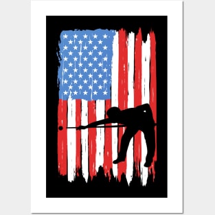 American Flag Snooker Graphic Posters and Art
